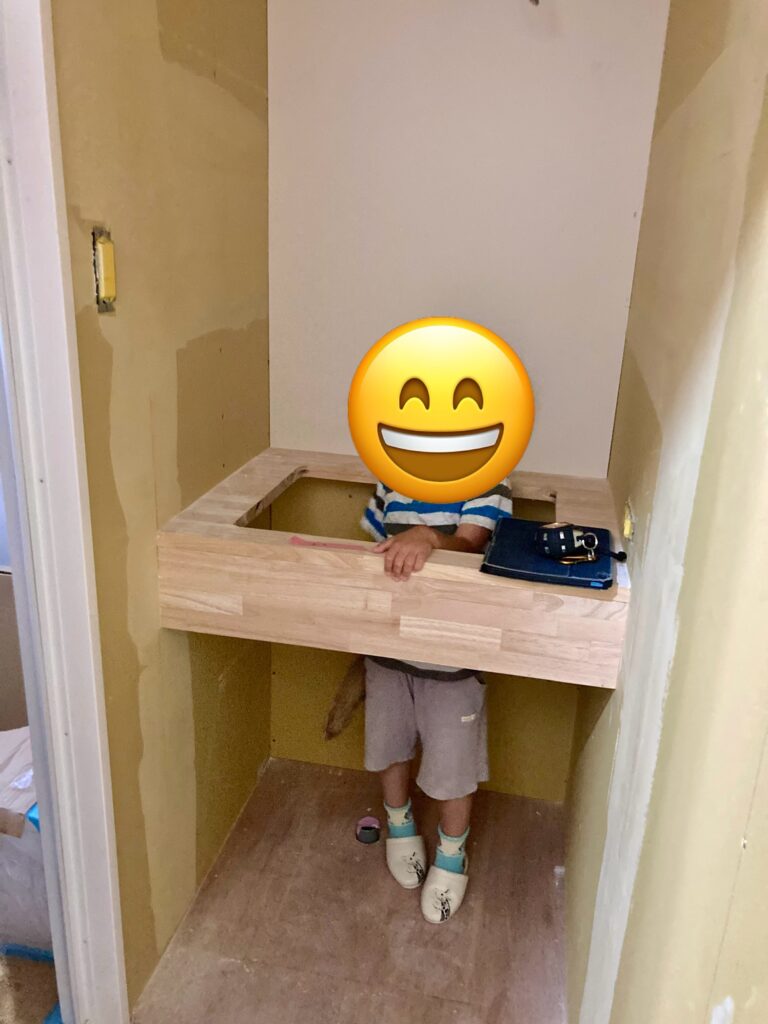 洗面台　途中経過